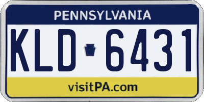 PA license plate KLD6431