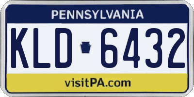 PA license plate KLD6432