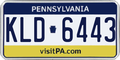 PA license plate KLD6443