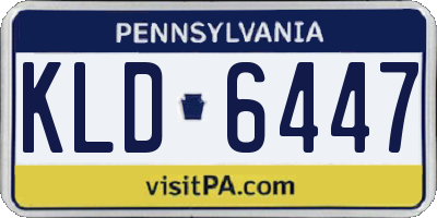 PA license plate KLD6447