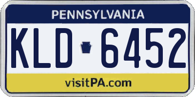 PA license plate KLD6452