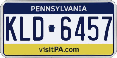 PA license plate KLD6457