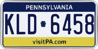 PA license plate KLD6458