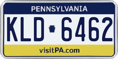 PA license plate KLD6462