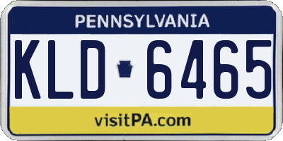 PA license plate KLD6465