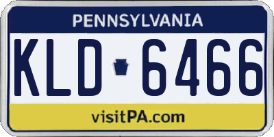 PA license plate KLD6466