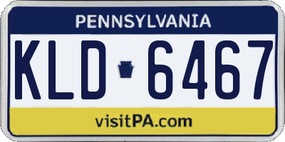 PA license plate KLD6467