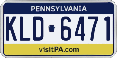 PA license plate KLD6471