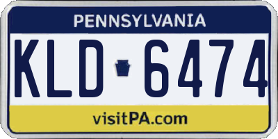 PA license plate KLD6474