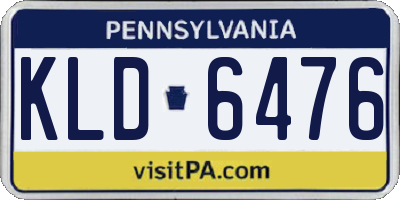 PA license plate KLD6476