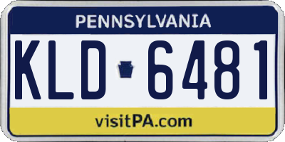 PA license plate KLD6481