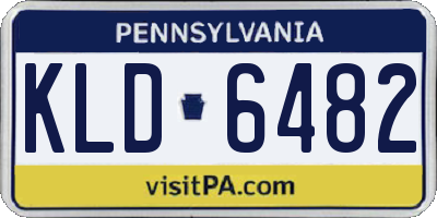 PA license plate KLD6482
