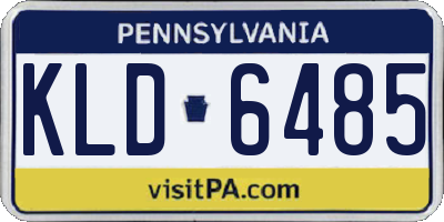 PA license plate KLD6485