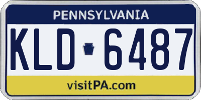 PA license plate KLD6487