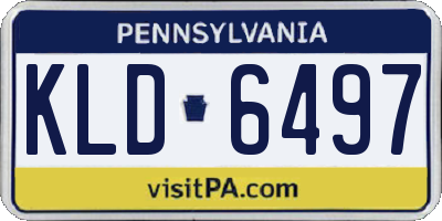 PA license plate KLD6497
