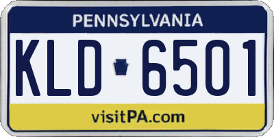 PA license plate KLD6501