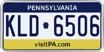 PA license plate KLD6506