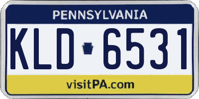 PA license plate KLD6531