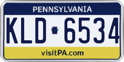 PA license plate KLD6534