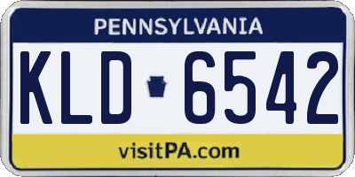 PA license plate KLD6542