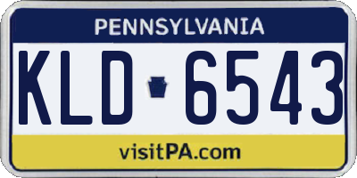 PA license plate KLD6543