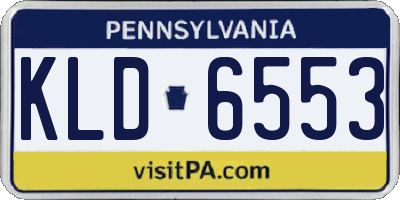PA license plate KLD6553
