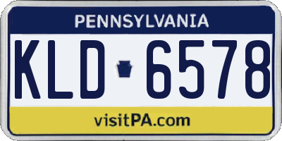 PA license plate KLD6578