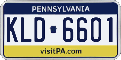 PA license plate KLD6601