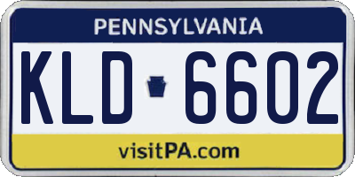 PA license plate KLD6602