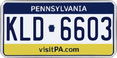 PA license plate KLD6603
