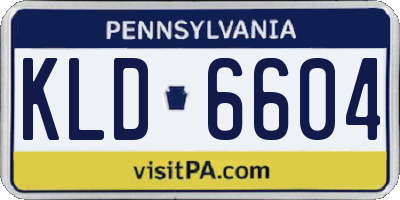 PA license plate KLD6604