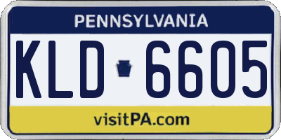 PA license plate KLD6605