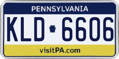 PA license plate KLD6606