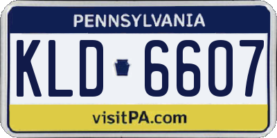 PA license plate KLD6607