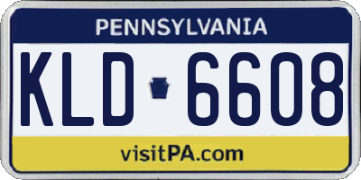 PA license plate KLD6608