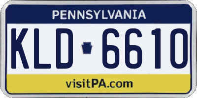 PA license plate KLD6610