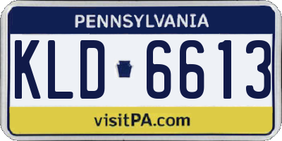 PA license plate KLD6613