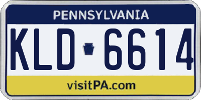 PA license plate KLD6614