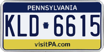 PA license plate KLD6615
