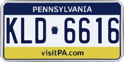 PA license plate KLD6616