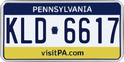 PA license plate KLD6617