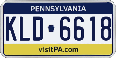 PA license plate KLD6618