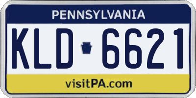 PA license plate KLD6621