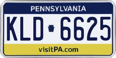 PA license plate KLD6625