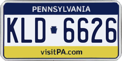 PA license plate KLD6626