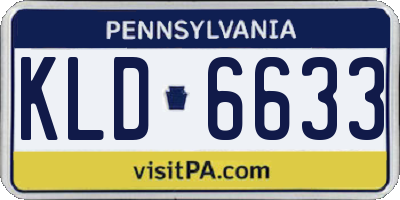 PA license plate KLD6633