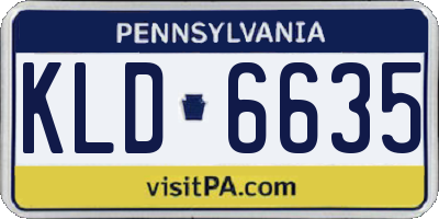 PA license plate KLD6635