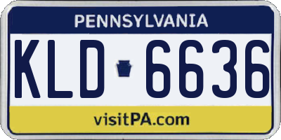 PA license plate KLD6636