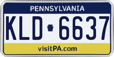 PA license plate KLD6637