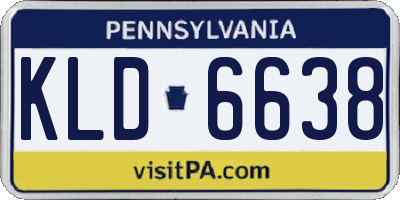 PA license plate KLD6638